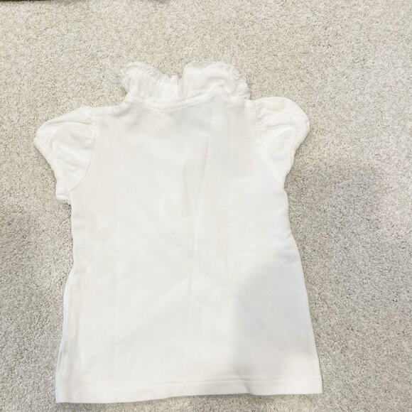 Girls 2T Bundle Cream Crewcuts Sweater with Pom Poms & White Baroni Firenze Polo - Picture 5 of 11